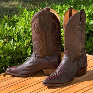 Resistol Ranch / Lucchese Lizard Cowboy Boots, size 10D